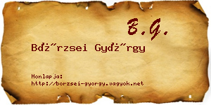 Börzsei György névjegykártya