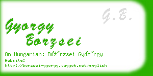 gyorgy borzsei business card